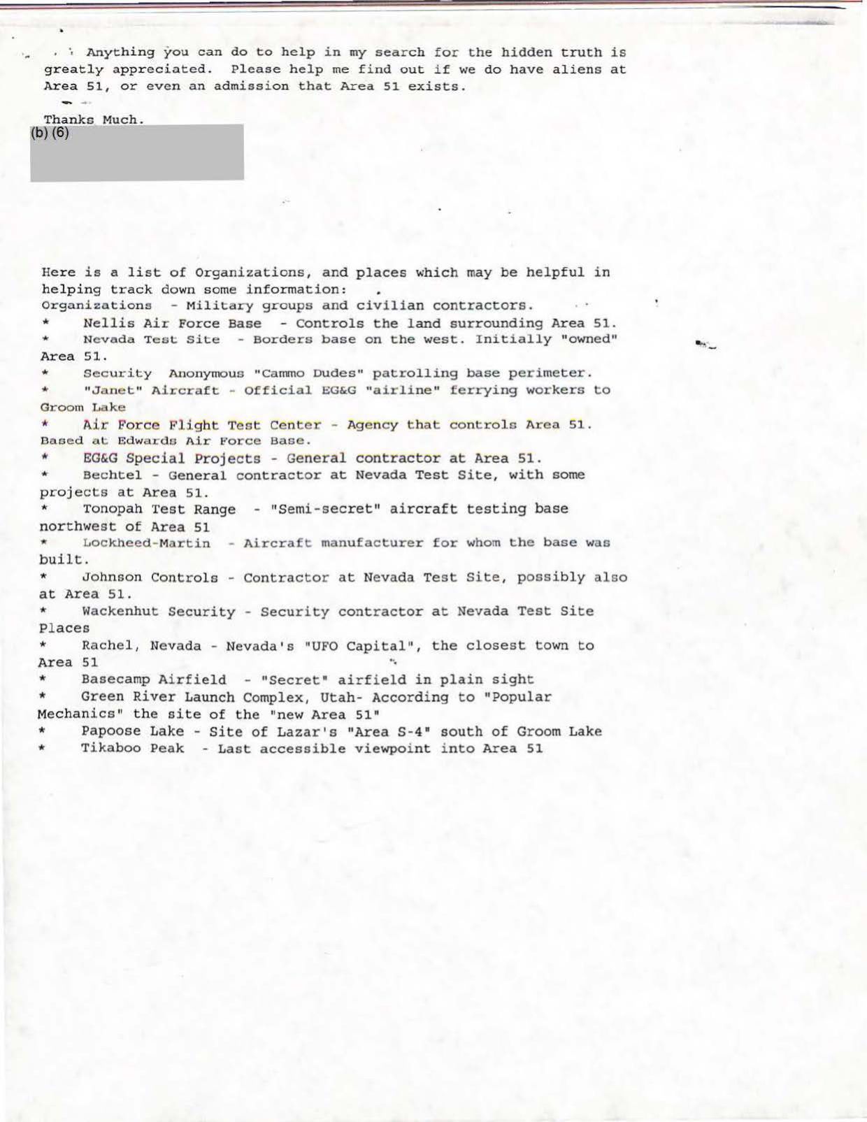 USG-UAP-D001 Congress-WhiteHouse-UFO-Correspondence 1998 — page 34