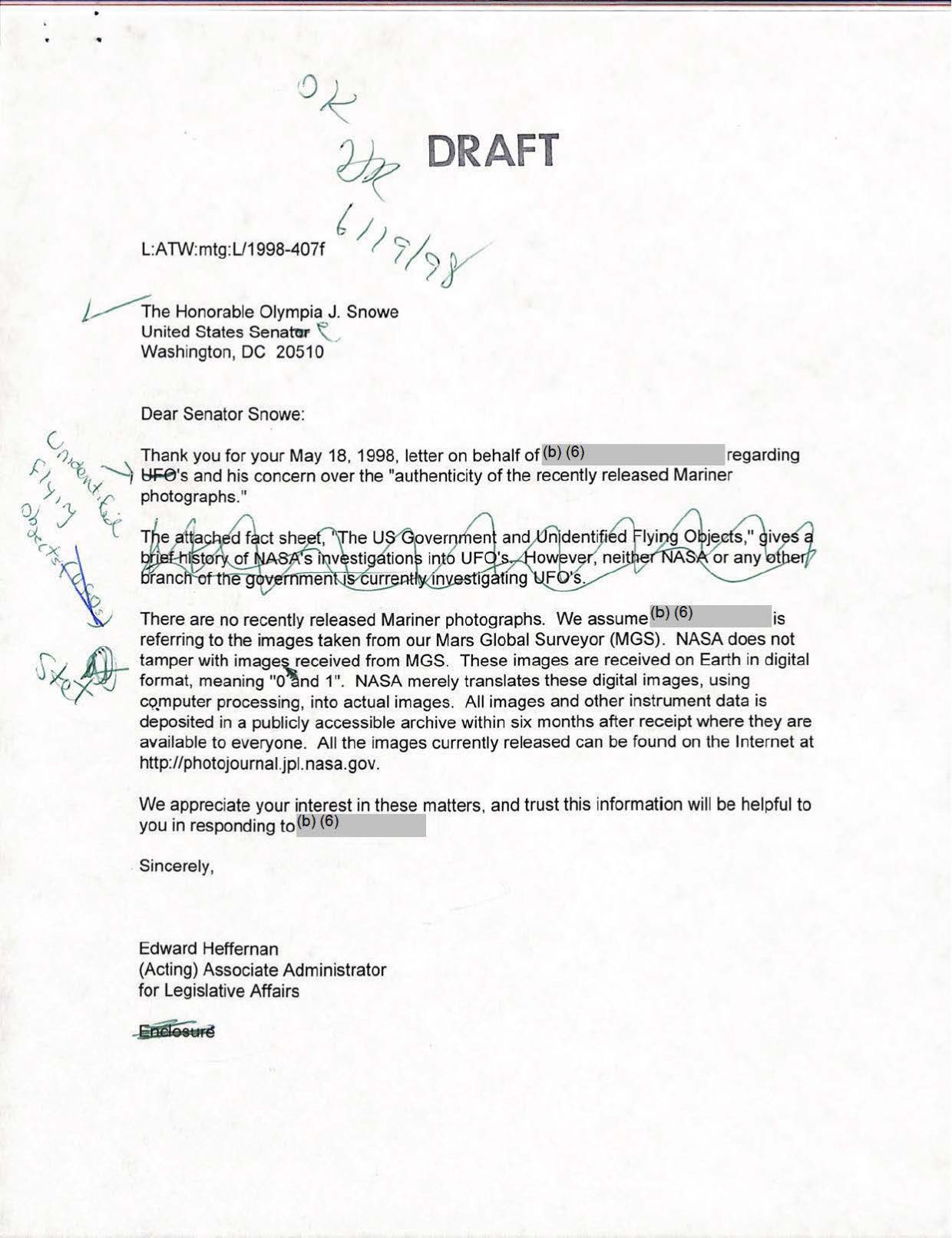 USG-UAP-D001 Congress-WhiteHouse-UFO-Correspondence 1998 — page 48