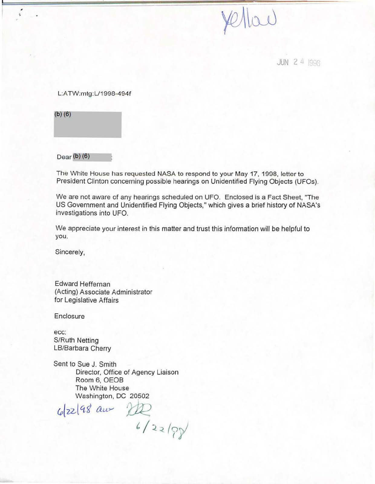 USG-UAP-D001 Congress-WhiteHouse-UFO-Correspondence 1998 — page 51