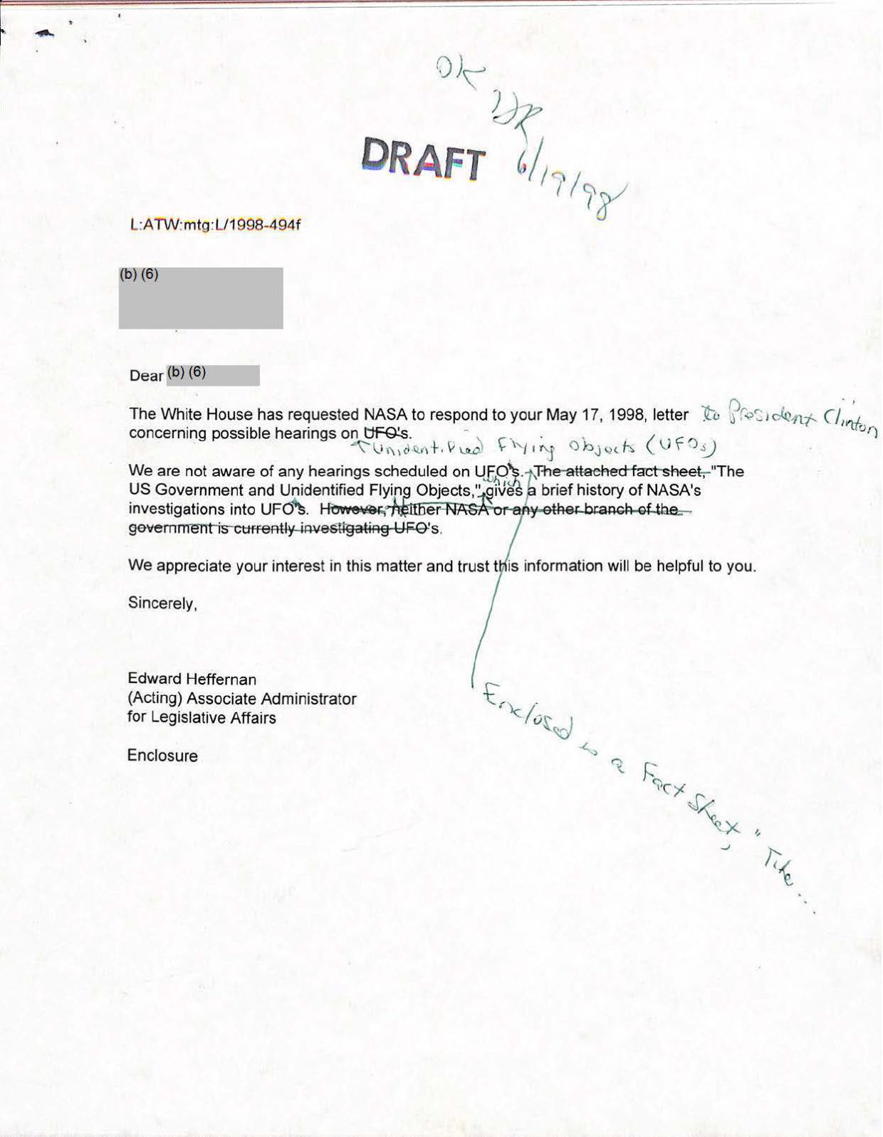 USG-UAP-D001 Congress-WhiteHouse-UFO-Correspondence 1998 — page 55