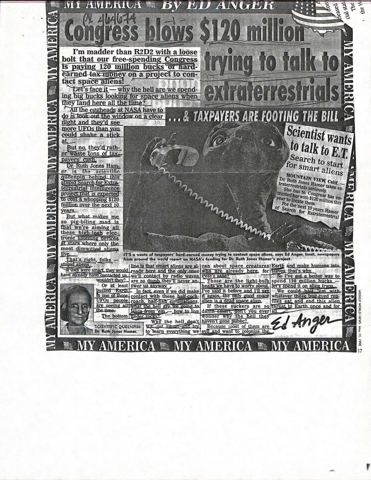 USG-UAP-D001 Congress-WhiteHouse-UFO-Correspondence 1998 — page 64