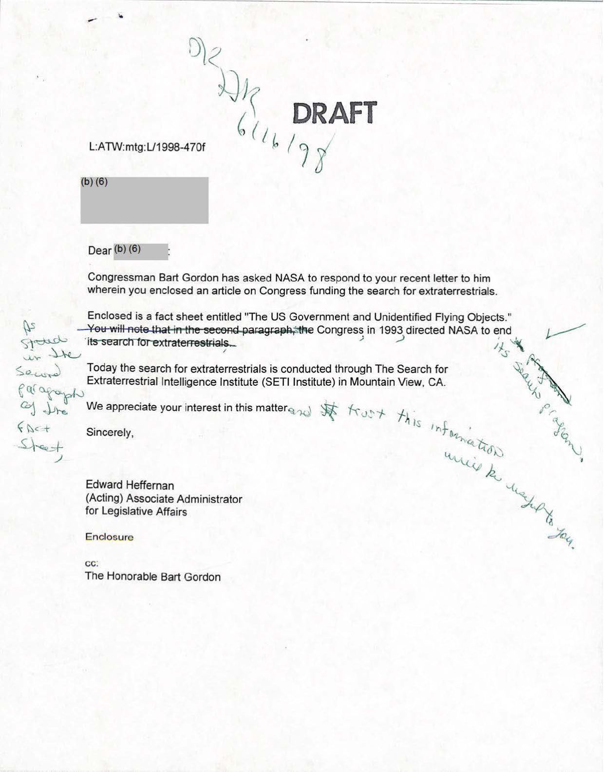 USG-UAP-D001 Congress-WhiteHouse-UFO-Correspondence 1998 — page 68