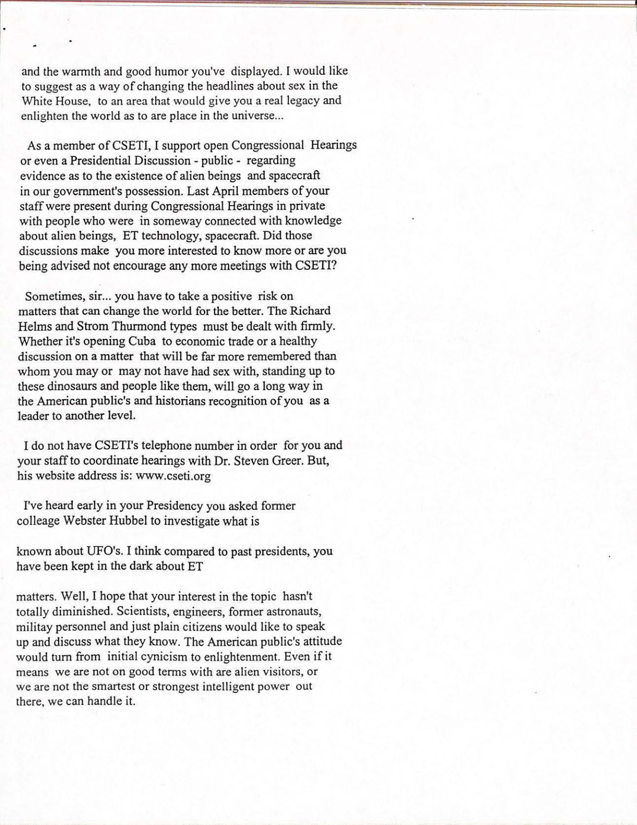 USG-UAP-D001 Congress-WhiteHouse-UFO-Correspondence 1998 — page 75