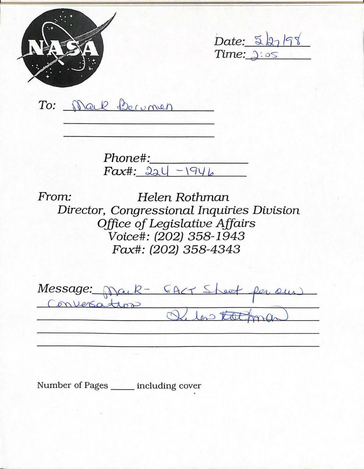 USG-UAP-D001 Congress-WhiteHouse-UFO-Correspondence 1998 — page 79